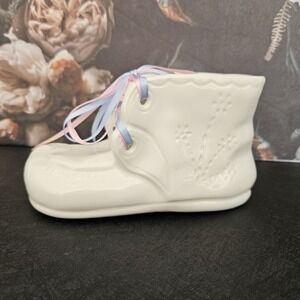 Ceramic Handmade Baby Shoe Bootie - Handmade Decor - Baby Shower Gender‎ Reveal